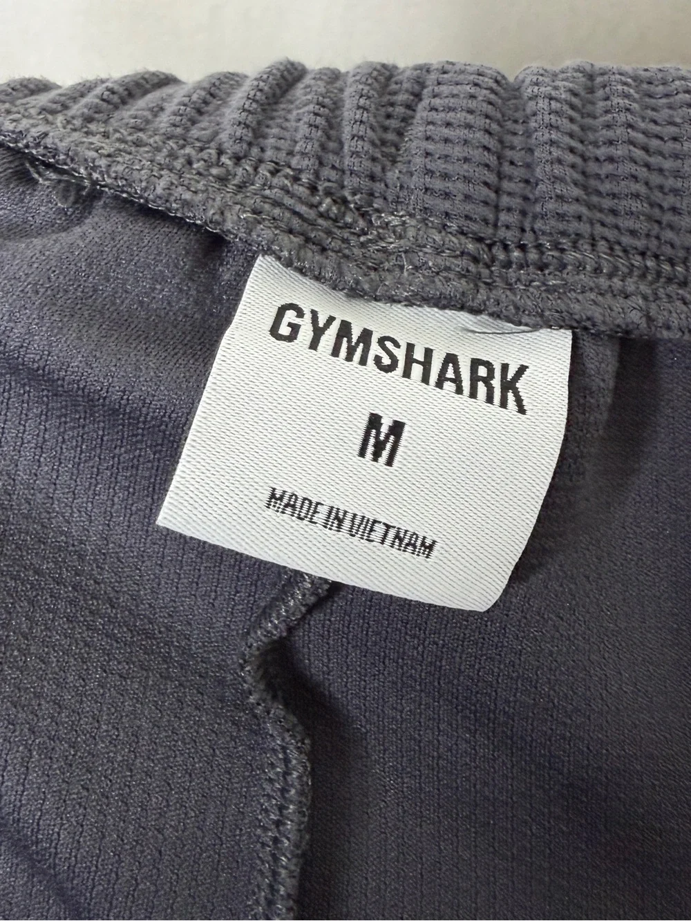 GYMSHARK / gray wide leg baggy waffle knit drawstring sweatpants / M